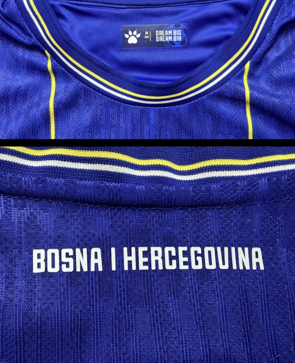 Bosnien Kurzarm blau mit Beflockung